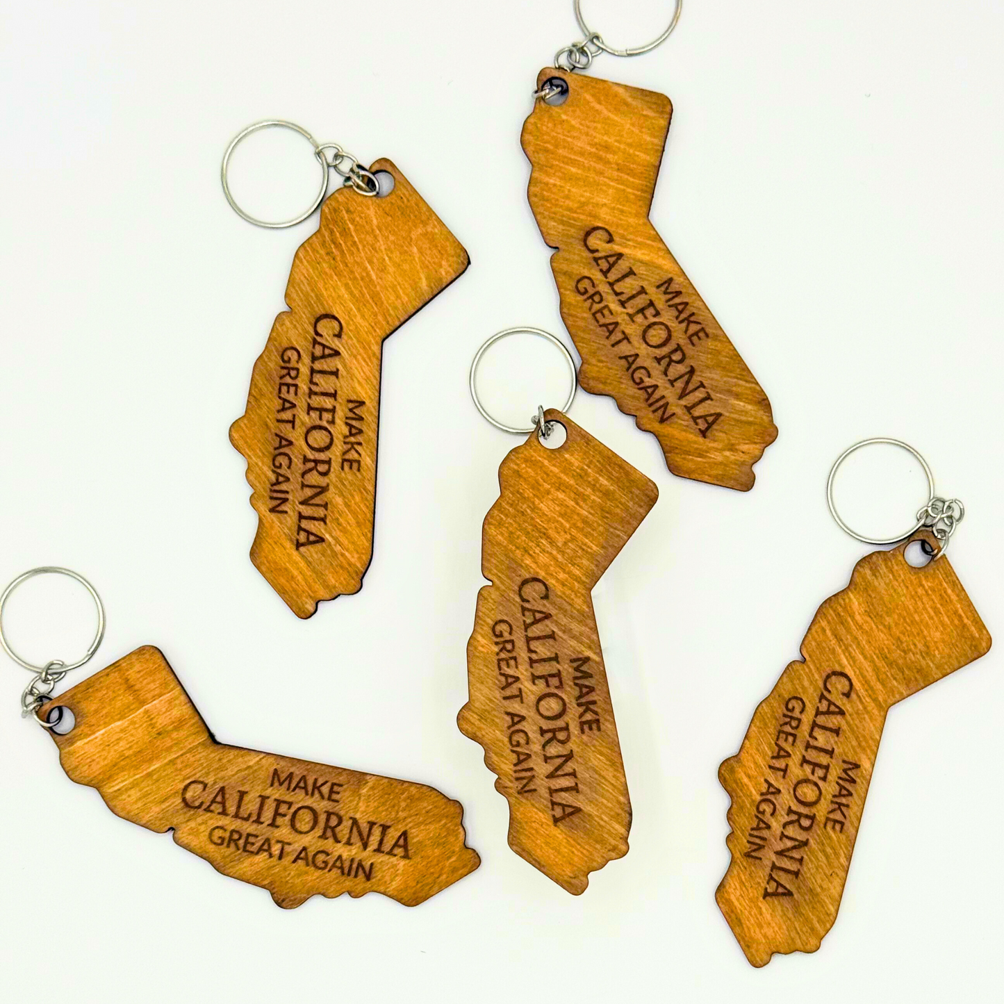 Make California Great Again Wooden Keychain – California Shaped