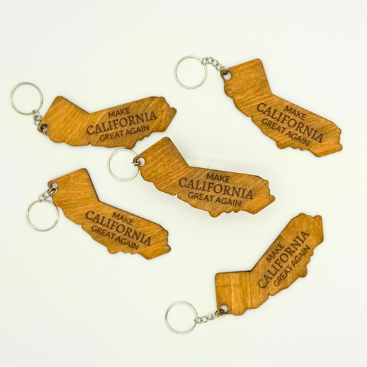 Make California Great Again Wooden Keychain – California Shaped